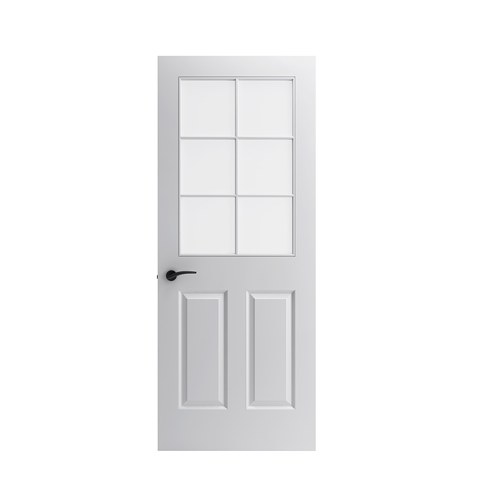 Internal White Unfinished 2P 6L Glass Door (B-MC07)