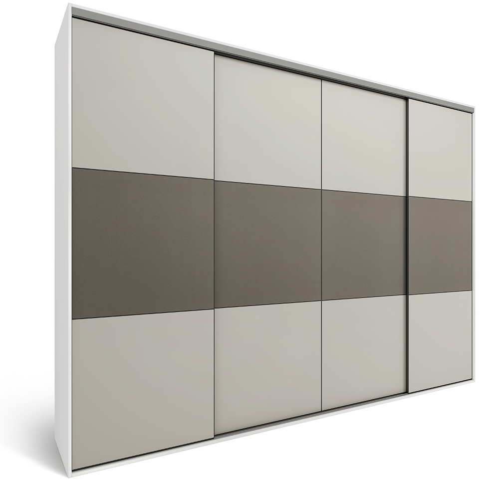 Sino Maple 4 Door sliding wardrobe-gray&white